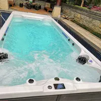 4 kişi açık jakuzi taşınabilir kullanılan yüzmek spa şişme yüzme sonsuz havuz