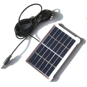 智能电子〜多晶 6W 3W 1W 6v 太阳能电池板迷你太阳能电池，带 DC5521 电缆 3.7V 电池充电器系统