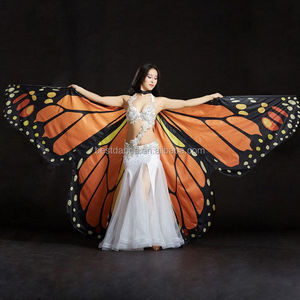 Best Dance Butterfly Bauchtanz Kostüm 360 Isis Wing Ägyptischer Tanz Wear Halfter <span class=keywords><strong>Cape</strong></span>