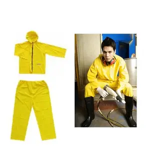 Jas Hujan Lokakarya Pakaian Kerja PVC dengan Celana, Jas Hujan dan Celana Tahan Air