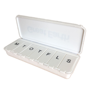 Pilulier hebdomadaire jour de la semaine française <span class=keywords><strong>L</strong></span> M M J V S <span class=keywords><strong>D</strong></span> stockage de médicaments boîte à pilules quotidienne étui en plastique - Product Image 5