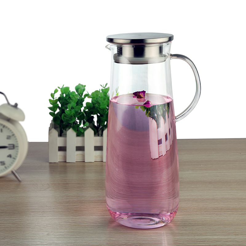 1500ml Borosilicate Glass Carafe, Fruit Infuser Water Pitcher