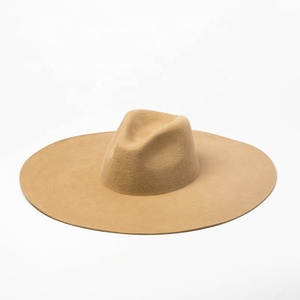 Custom Luxury 14.5cm Wide Brim Stiff Wool Felt Fedora <strong>Hat</strong> <strong>for</strong> <strong>Women</strong> Ladies Dress - Product Image 3