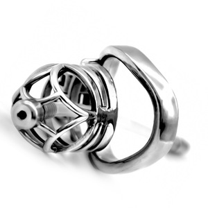 FRRK 6.3 سنتيمتر منحني خاتم الديك قفص SM الجنس المنتجات المعدنية قفص القضيب العفة جهاز قسطرة العفة قفص للذكور - Product Image 6