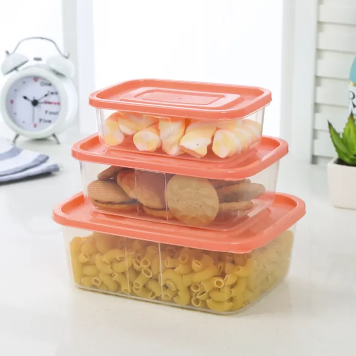 プラスチック製の食品ボックス高品質気密鮮度食品グレードプラスチックベイトボックスケーススモール保存容器蓋スタッカブルで設定