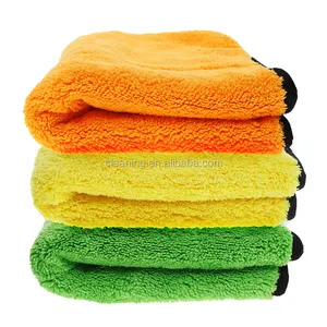 Streak free super absorbent polishing car wash micro fiber yellow duster cloth