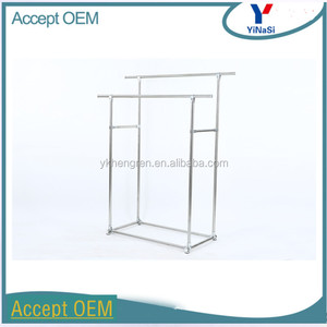 Appendiabiti a Doppio Palo in Acciaio Inossidabile / Stender Appendiabiti / Portabiti - Product Image 3