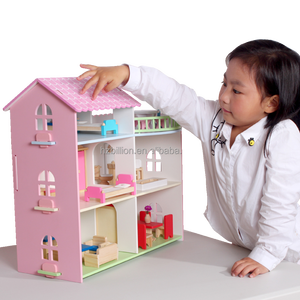 Meilleures ventes Nouvelle mode Famille Jouet amusant Bon marché <span class=keywords><strong>Maison</strong></span> de poupée en <span class=keywords><strong>bois</strong></span> pour enfants - Product Image 4