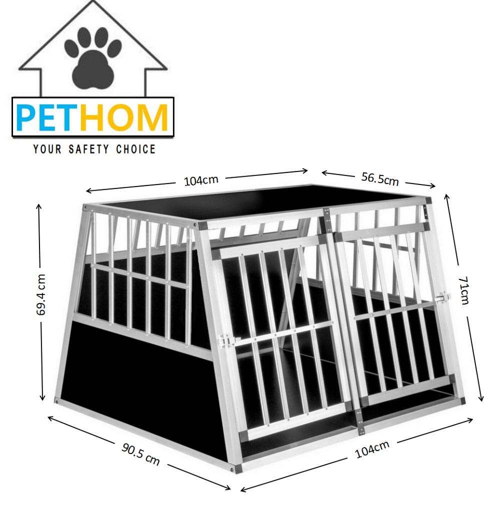 台形型傾斜ペット犬用アルミケージクレートケネル輸送キャリアハッチ