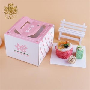 Boîte de papier de gâteau de conception personnalisée en gros écologique avec poignée pour boîte de papier de gâteau alimentaire - Product Image 2