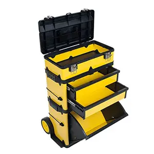 Caixa vazia de armazenamento empilhável resistente, ferramentas organizadoras