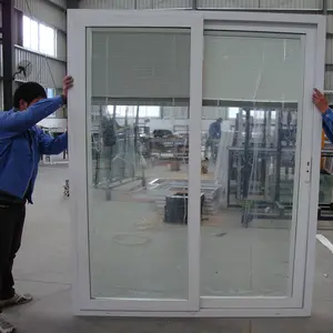 AS-zertifizierte UPVC-schlag feste horizontale große Glass chiebetür Innen jalousie