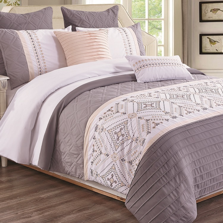 KOSMOS indio ropa de cama de lujo de microfibra de bordado de encaje mandala cama edredón conjunto