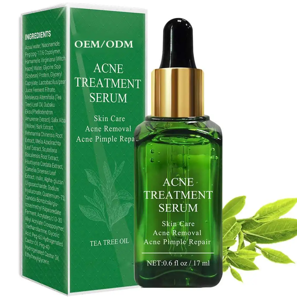 Aceite de árbol de té orgánico Natural para el cuidado diario de la piel, aceite de acné para reparación del acné, Etiqueta Privada