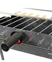 Barbecue Rotisserie Extérieur Entièrement Automatique et Moderne au Charbon de Bois avec Construction en Acier et Fer, Télécommande et Conception Pliable