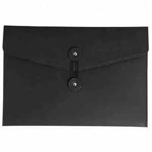 Fashion Office Supplies Business Document Bag A4 PU Leather Envelope Folder