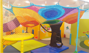 Red de ganchillo arcoíris para escalada, patio de juegos comercial - Product Image 6