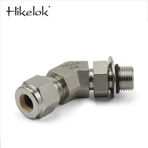 Hikelok 45 Degree Centigrade Positionable Male Elbow 1/8 in to 1 in BSP SAE/MS Water Oil Swagelok Fittings