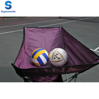 Chariot de ballon de basket portable à double pont haute capacité, accessoire pliable et mobile