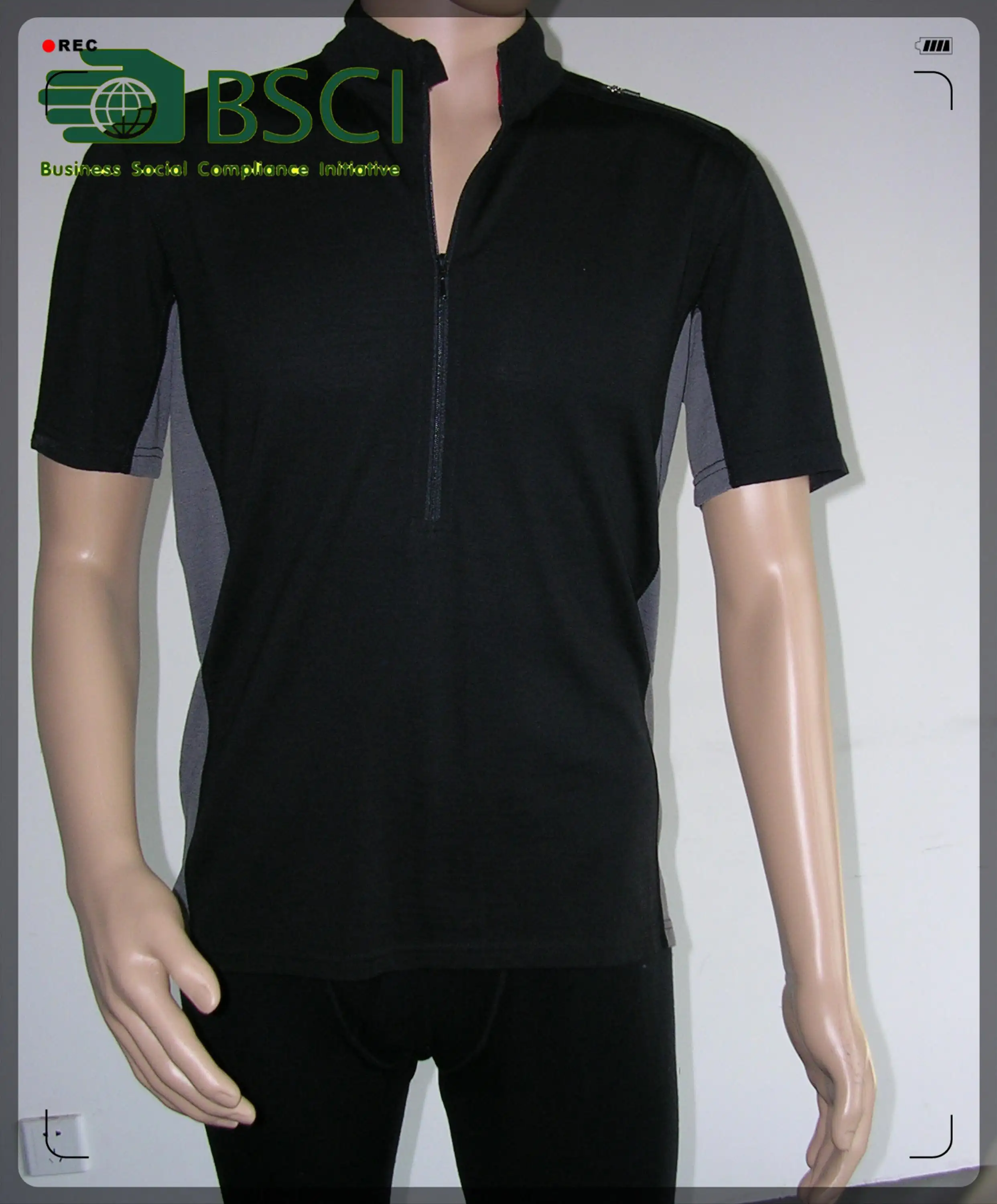 Hot Selling Stylish Merino Wool Men's 1/4 Zipper T shirts