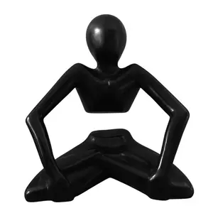 Abstracto tamaño bronce Yoga escultura humana moderna figura arte estatua