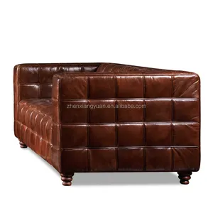 2020 Tufos grandes Real Sofá Chesterfield de Couro high end Do Itlian, Clássico Sofá Da Sala