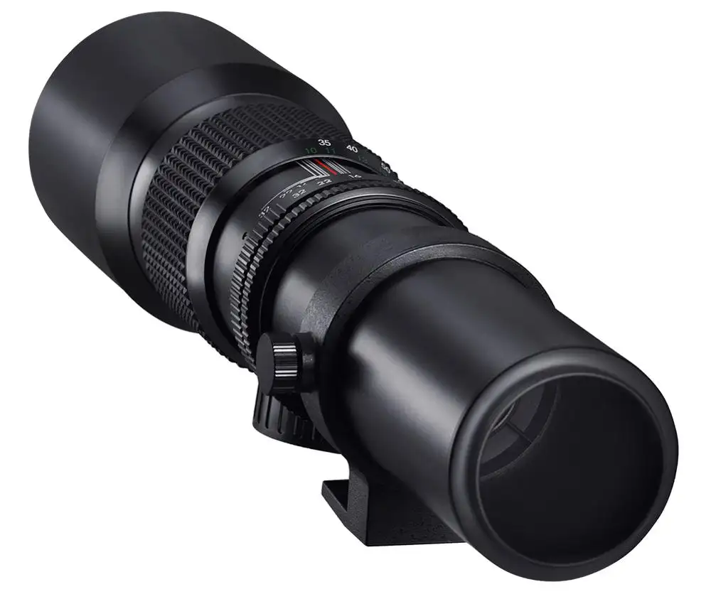 500mm/1000mm F/8.0 teleobiettivo manuale + 2x Teleconverter + supporto T per Canon Nikon Pentax Digital SLR Camera