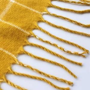 <span class=keywords><strong>Écharpe</strong></span> en cachemire jaune à carreaux avec franges, <span class=keywords><strong>prix</strong></span> de gros ZP - Product Image 6