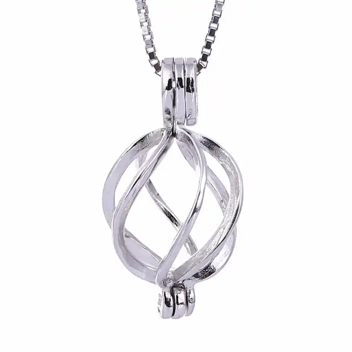 8 - 8.5mm Freshwater Cultured Pearl and Diamond Accent Sterling Silver Cage  Necklace - Walmart.com