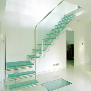 Simple glass and wood staircases