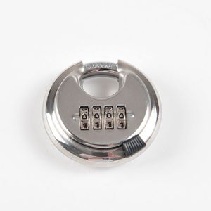 70Mm Roestvrijstalen Combinatie Ronde Schijfdeur Hangslot Anti-Diefstal Aanhangwagen Schijfslot Met Wachtwoord Ontgrendeling Gepolijste Afwerking - Product Image 3