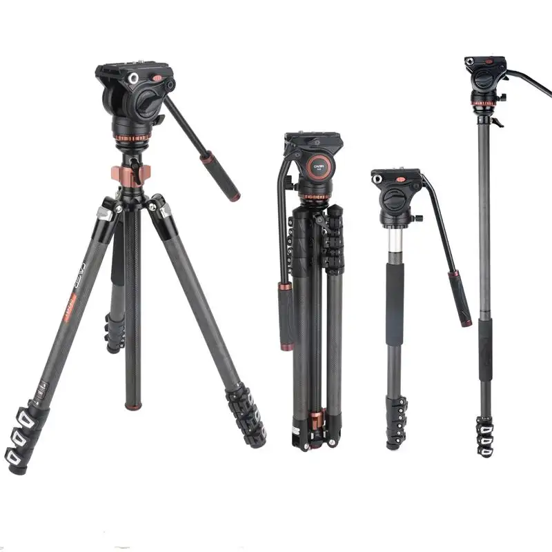 Cayer CF2451H4 Video Camera Tripods Professional Carbon Photographic Equipment for Camera Carbon Fiber 1455MM 18.5MM