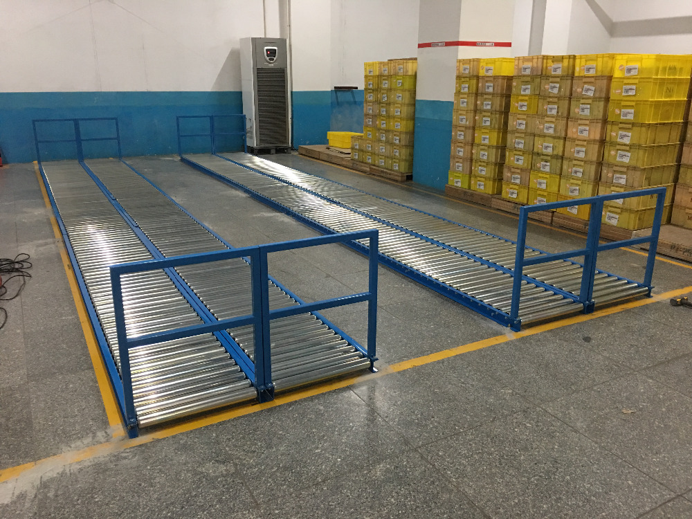 Entrepôt Étagère De Stockage Adapté Aux Besoins Du Client de Palette De Rouleau De Gravité Support D'écoulement