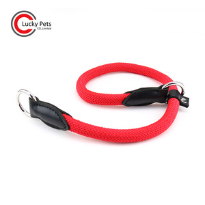 Tali Slip Katun Warna Alami Kepang Kuat Kerah Tersedak Anjing Setengah Tali untuk Latihan Anjing - Product Image 4