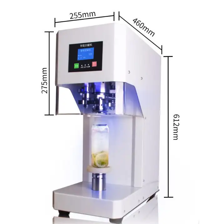 Điện hoàn toàn tự động niêm phong lon Máy trà thực phẩm uống tin có thể đóng nắp niêm phong thực phẩm đóng Gói máy nhựa 8 pcs/phút