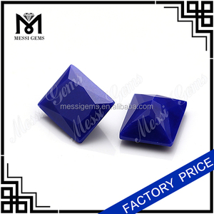 Wuzhou Fábrica sintético Al Por Mayor 8x10mm baguette lapislázuli azul nano piedra - Product Image 5