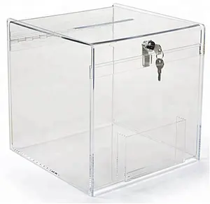 기부 상자/명확한 아크릴 투표 상자/투표 표 또는 제안 상자