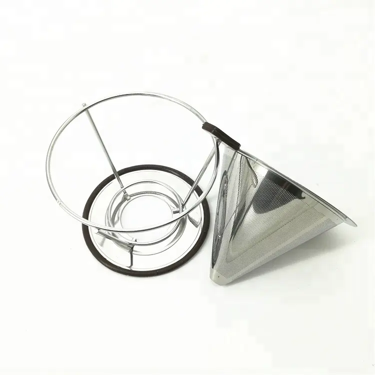 Paperless stainless steel/titanium coated drip coffee pour over filter