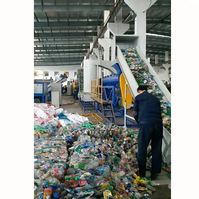 الحيوانات الأليفة زجاجة سحق الغسيل والتجفيف خط إعادة تدوير PET تدوير النفايات النباتية زجاجات غسيل و معدات إعادة التدوير