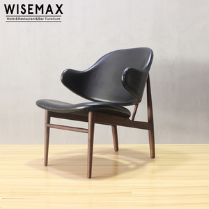 Wisemax furniturescandinavian giải trí hiện đại ăn uống ghế IB kofod larsen ghế bằng gỗ phòng chờ ghế da ghế rắn gỗ chân - Product Image 3