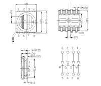 Epistar-Chip LED de alta calidad, 0,2 w, 3w, 5050, 8 pines, RGBW, plcc8, 3,2 v, 630nm