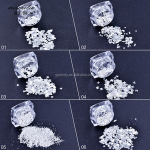 12 Formes Rond Carré Losange Hexagone <span class=keywords><strong>Blanc</strong></span> Paillettes Nail Art Paillettes Poudre Acrylique Pour Ongles - Product Image 4