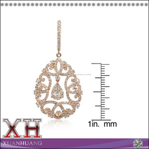 Mode argent Sterling gitane plaqué or Style oreille longtemps accroché les boucles d'oreilles - Product Image 2