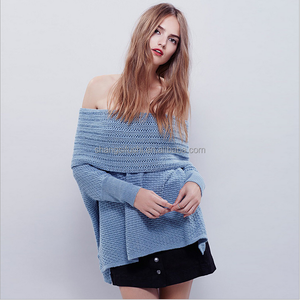 2017 Spring Nuovi Boat Neck Long Sleeve Slim off-the-spalla Donne Maglione Lavorato A <span class=keywords><strong>Maglia</strong></span> - Product Image 1