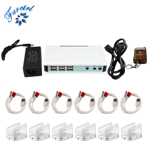 6-Port bán lẻ điện thoại di động sạc thiết bị chống trộm an ninh Hệ thống báo động với Acrylic hiển thị đứng điện thoại di động máy tính bảng Máy tính xách tay - Product Image 5