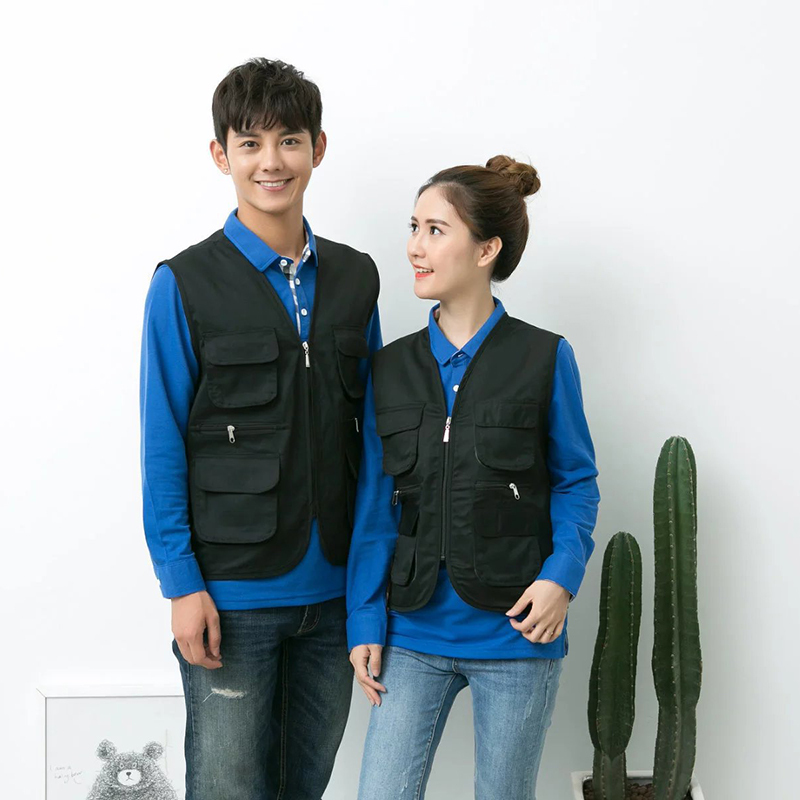Gilet Cargo Ado Sans Manches – Polyester/élasthanne – Multi-poches – Pour Pêche, Voyage, Travail