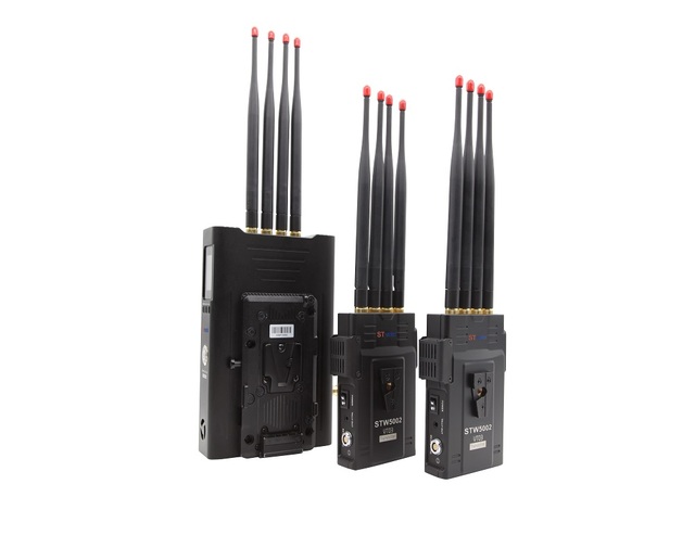 ST VIDEO STW5002 Professional Wireless Transmission System with 2 Transmitters Senders to 1 Receiver and 700m Distance