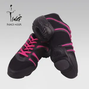 Танцевальные Кроссовки Ting, розово-красные, остроносые низкие Туфли, танцевальные туфли, джазовые туфли, Квадратные танцевальные туфли