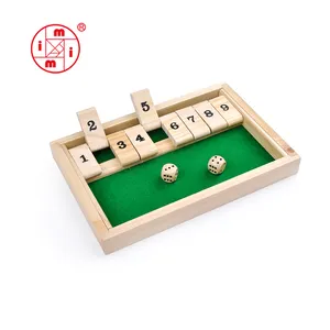 لعبة Yunhe خشبية اغلاق لعبة الصندوق مع النرد للأطفال