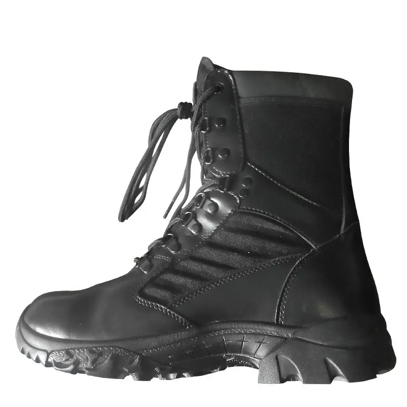 Série de chaussures bottes de combat avec fermeture éclair latérale